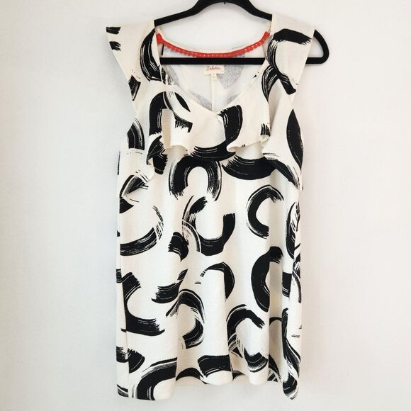 NWOT Anthropologie Deletta Pincelada Artsy Shift Dress Mini Tunic Top White M - Picture 2 of 9